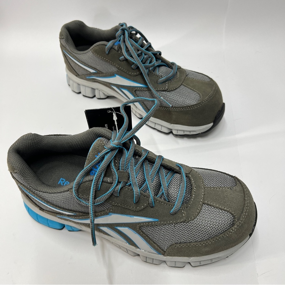 REEBOK Women’s Sneaker size 8M Blue and Gray Composite Toe Work Shoe